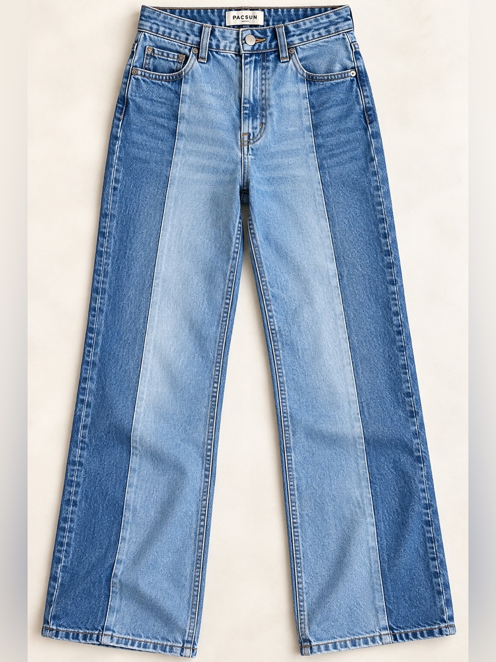 PacSun Two Tone Colorblock High Rise Straight Jeans 25 Y2K